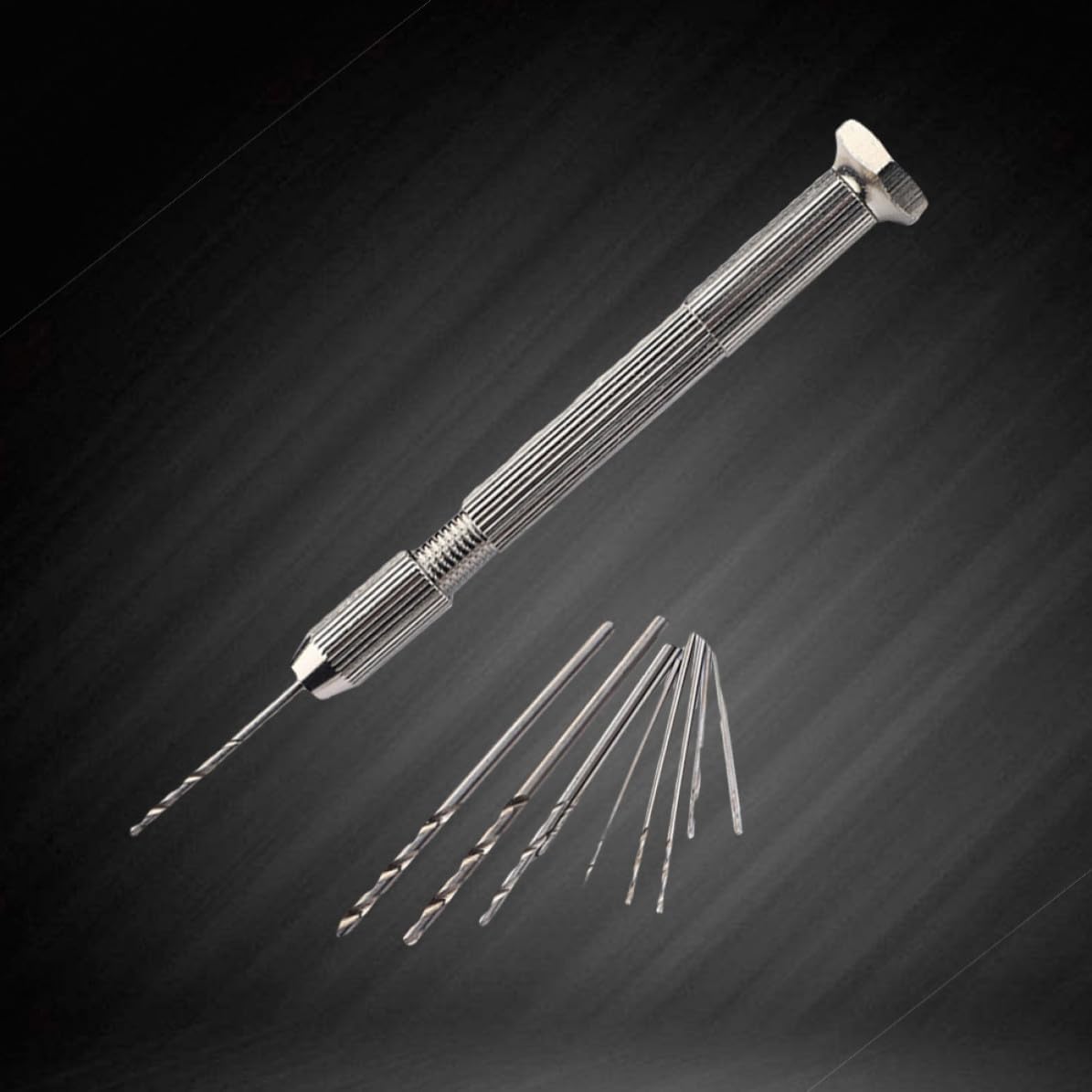 10 Pieces Twist Drill Bit Set with Pin Vise Hand Drill for Models