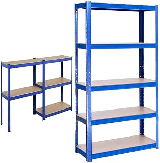 Racking - Estantería para cargas pesadas (5 estantes, 200 x 100 x 50 cm), color azul