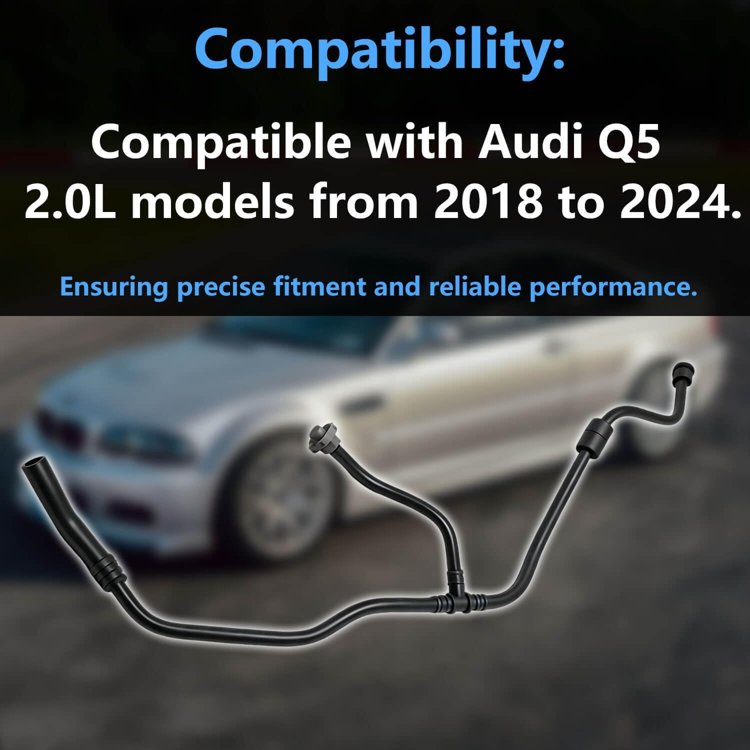 Radiator Coolant Reservoir Tank Hose Compatible with Audi Q5 2.0L 2018-2024 | Replace 80A121081AS, 80A121081DH | Engine Coolant Hose Pipe