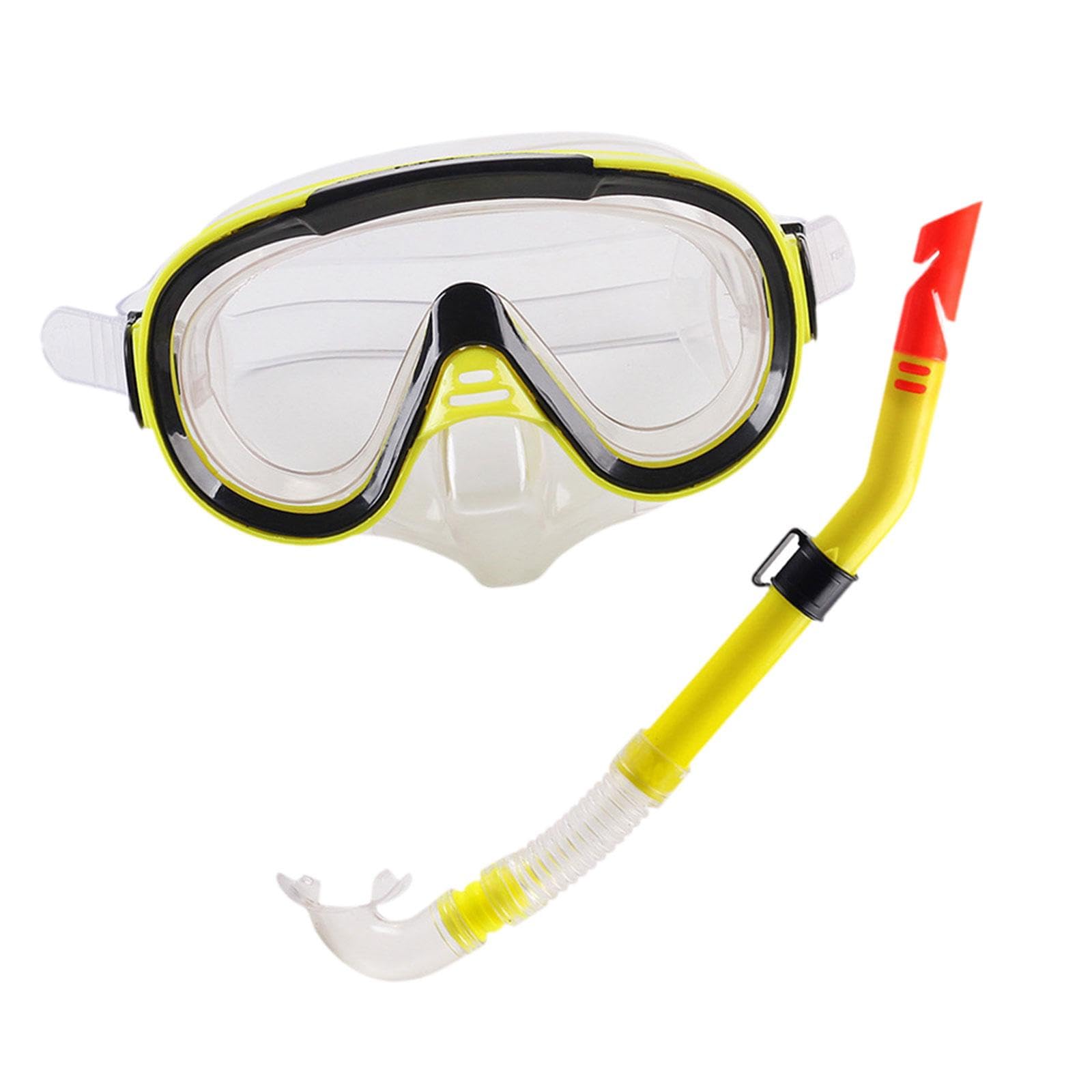 Juego de esnórquel de visión amplia, máscara de buceo, gafas de natación, gafas de buceo para bajo el agua, rojo transparente, 18,5 x 20,5 x 7 cm