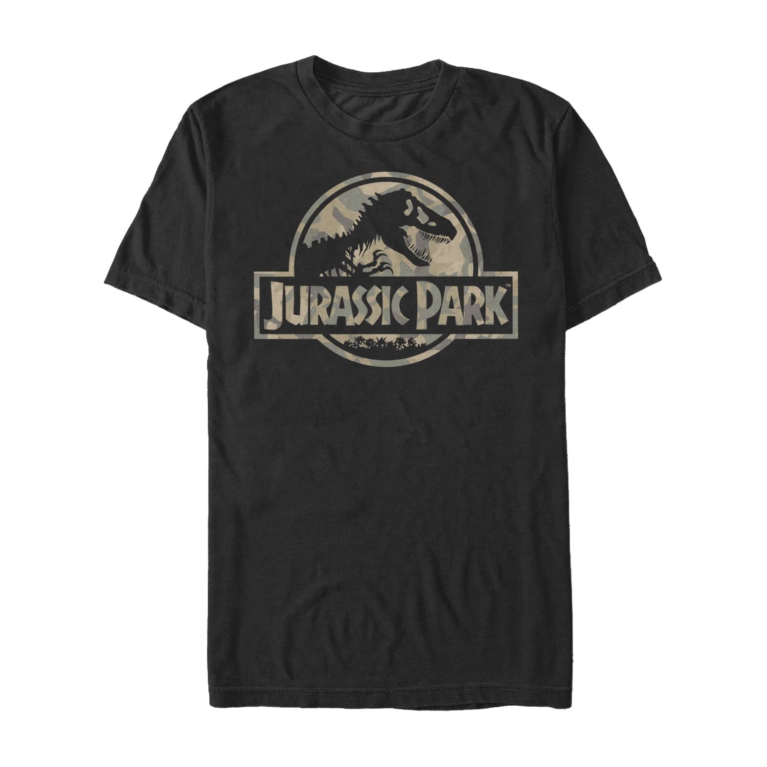 Jurassic Park Men's Black Camo Logo T-Shirt, Xxxl