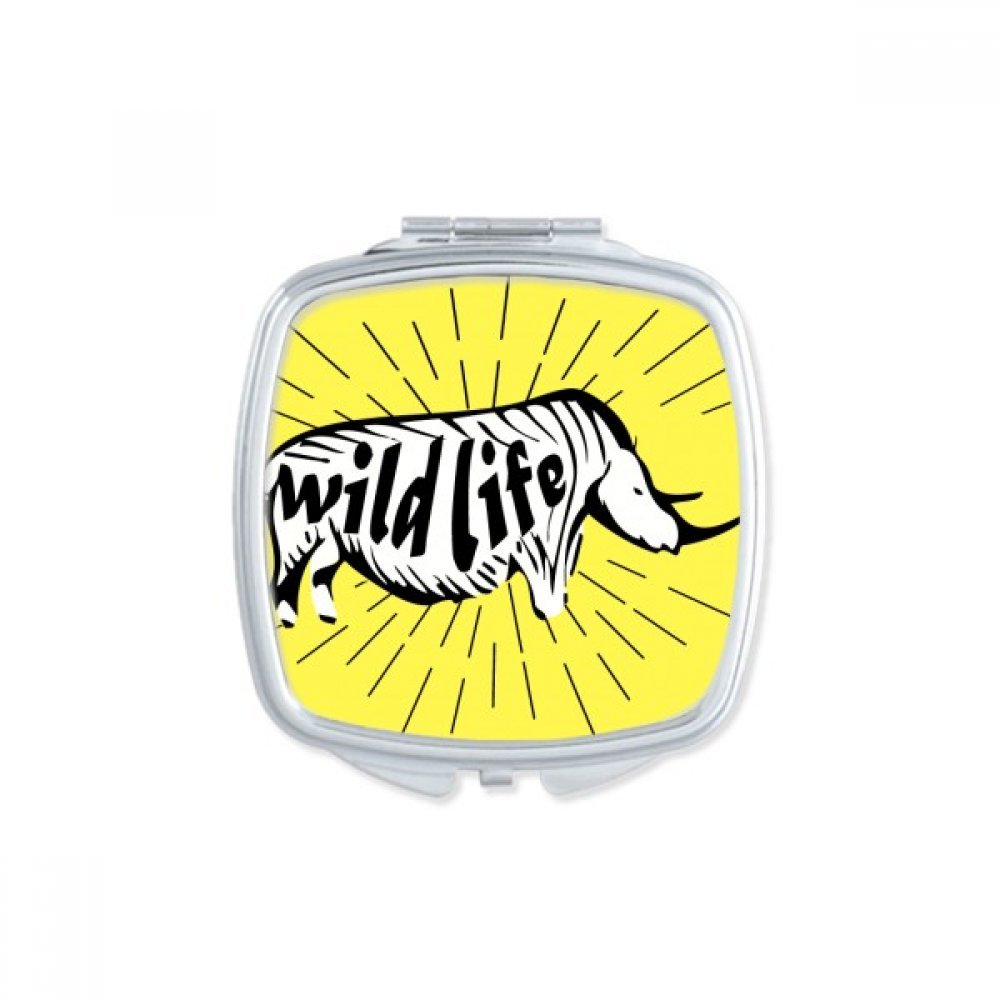 Miroir de poche rhinocéros fait main, cadeau mignon et multicolore