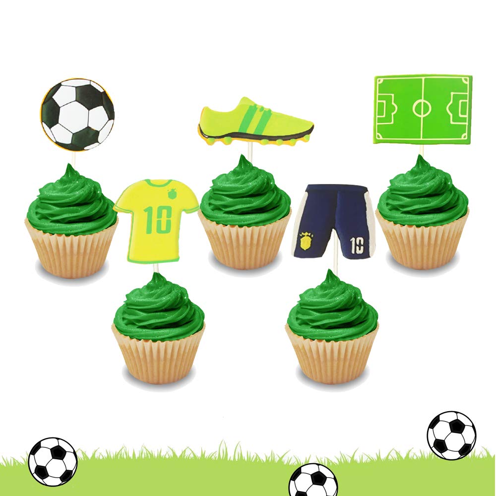 Decorating Tools Jevenis Set Of 24 Soccer Cupcake Toppers Soccer