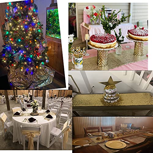 12 X 72 Inches Champagne Sequin Table Runner, Glitter Table Runner For Birthday Party Supplies Decorations Wedding Bachelorette Holiday Celebration Bridal Shower Baby Shower #TOP5