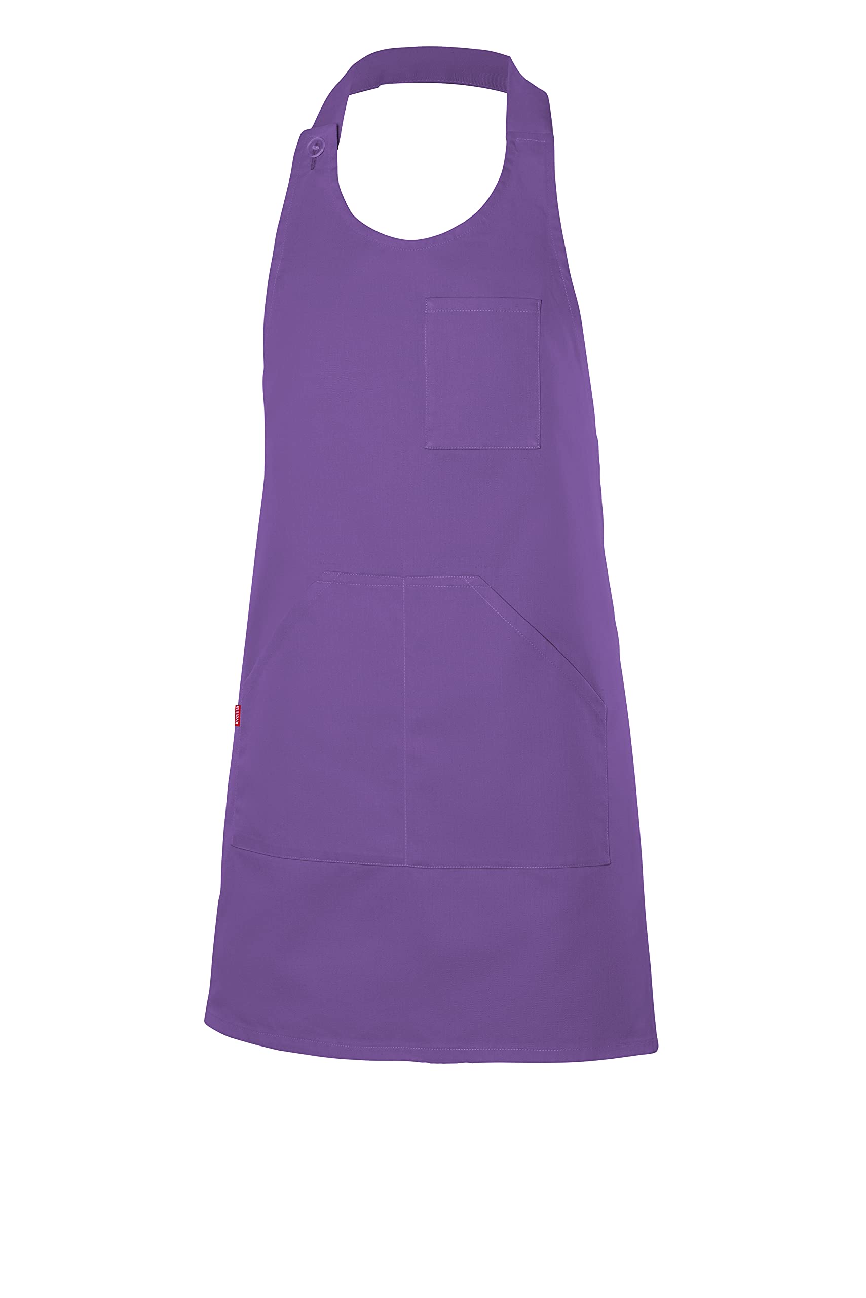 Velilla Unisex Violet Buttoned Bib Apron