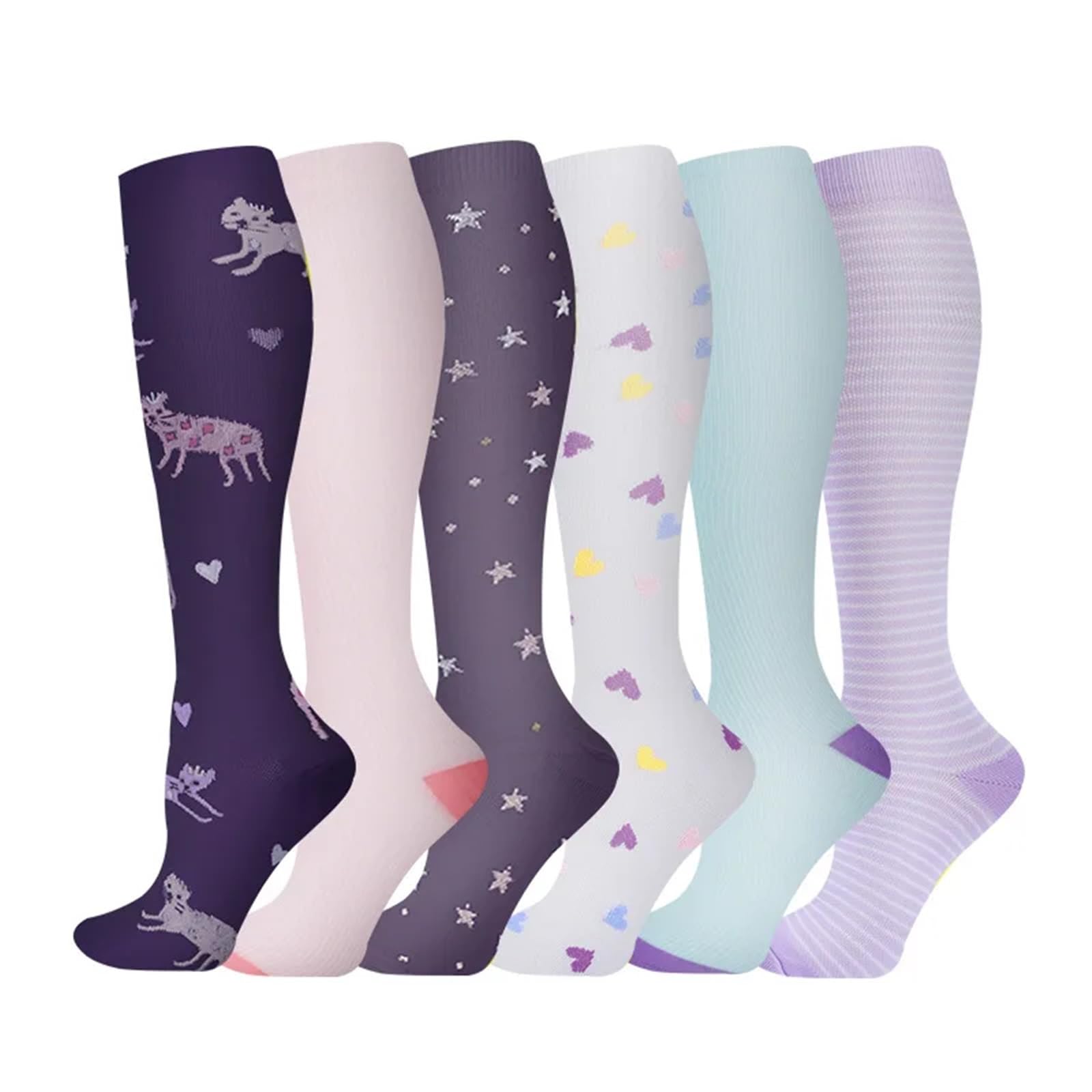Calze Compressione Calzini A Compressione For Leggings Da Corsa, Da Calcio, Unisex, For Adulti, Edition Network, Calzini Da Infermiere Rossi A Pressione, Da Uomo(AY006-7,S-M)
