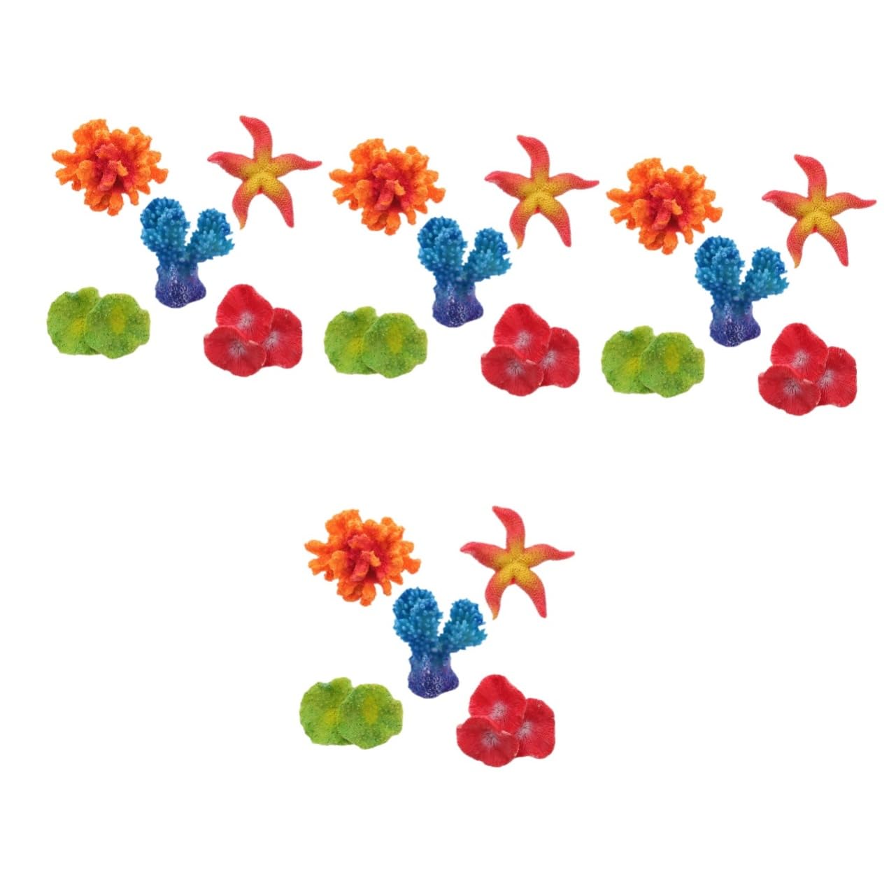 YARNOW 4 Ensembles Mini Fleur De Décoration Aquarium Résine Décor Aquarium Filtre Fausses Plantes Coralliennes Plante Artificielle Résistante À l'usure Broyé 5 Pièces * 4