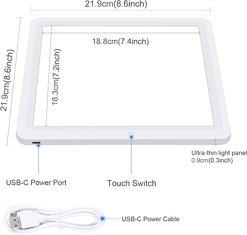 Miniatura 2 de PULUZ - Panel de luz LED sin sombras, luz de relleno para estudio fotográfico, 7.9 x 7.9in, luz de fondo para fotografía, manualidades, fotografía
