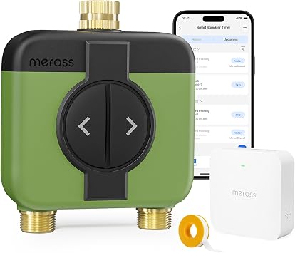 meross WiFi Water Timer for Garden, Hose Timer with Brass Inlet & Outet