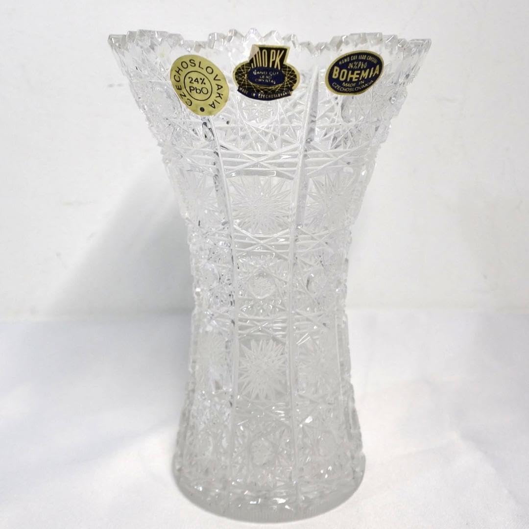 ボヘミアクリスタル 花瓶 BOHEMIA フラワーベース 高級ガラス チェコ製 Amazon.co.jp: 保管品 ボヘミアガラス フラワーベース チェコ ガラス
