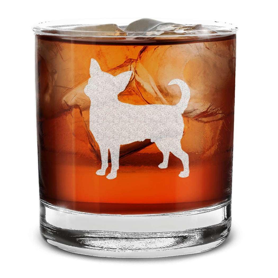 shop4ever Chihuahua Dog Breed Engraved Whiskey Glass 11 oz. Dog Lovers Gift