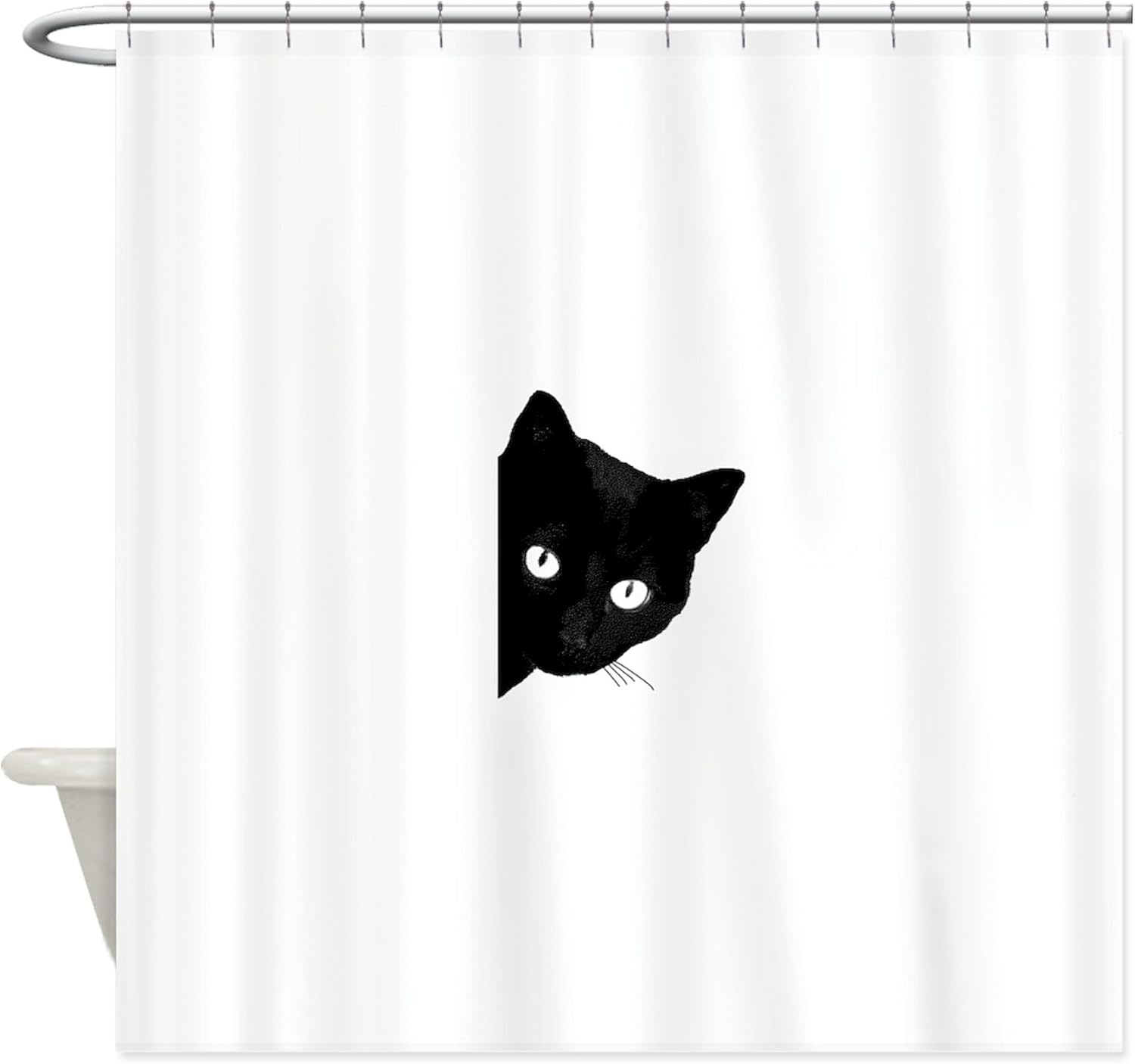 CafePress Black CAT Decorative Fabric Shower Curtain