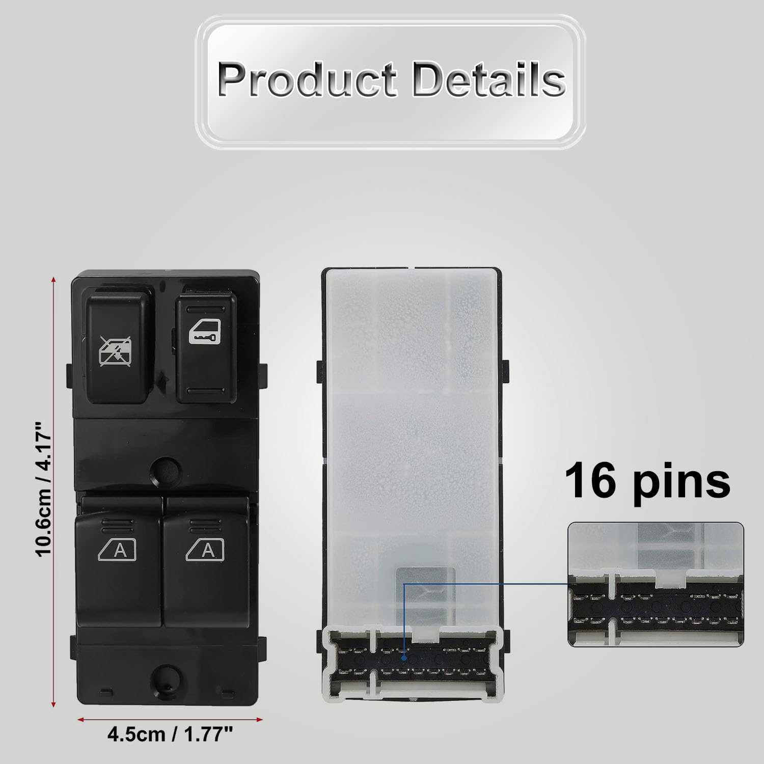 25401CD000 Door Power Window Switch Replacement for Nissan 350Z Infiniti G35 2003-2007 Replace OEM 25401CD02A, Front Left Driver Side Power Window Switch Fit for Nissan Altima Infiniti G37 2008-2013