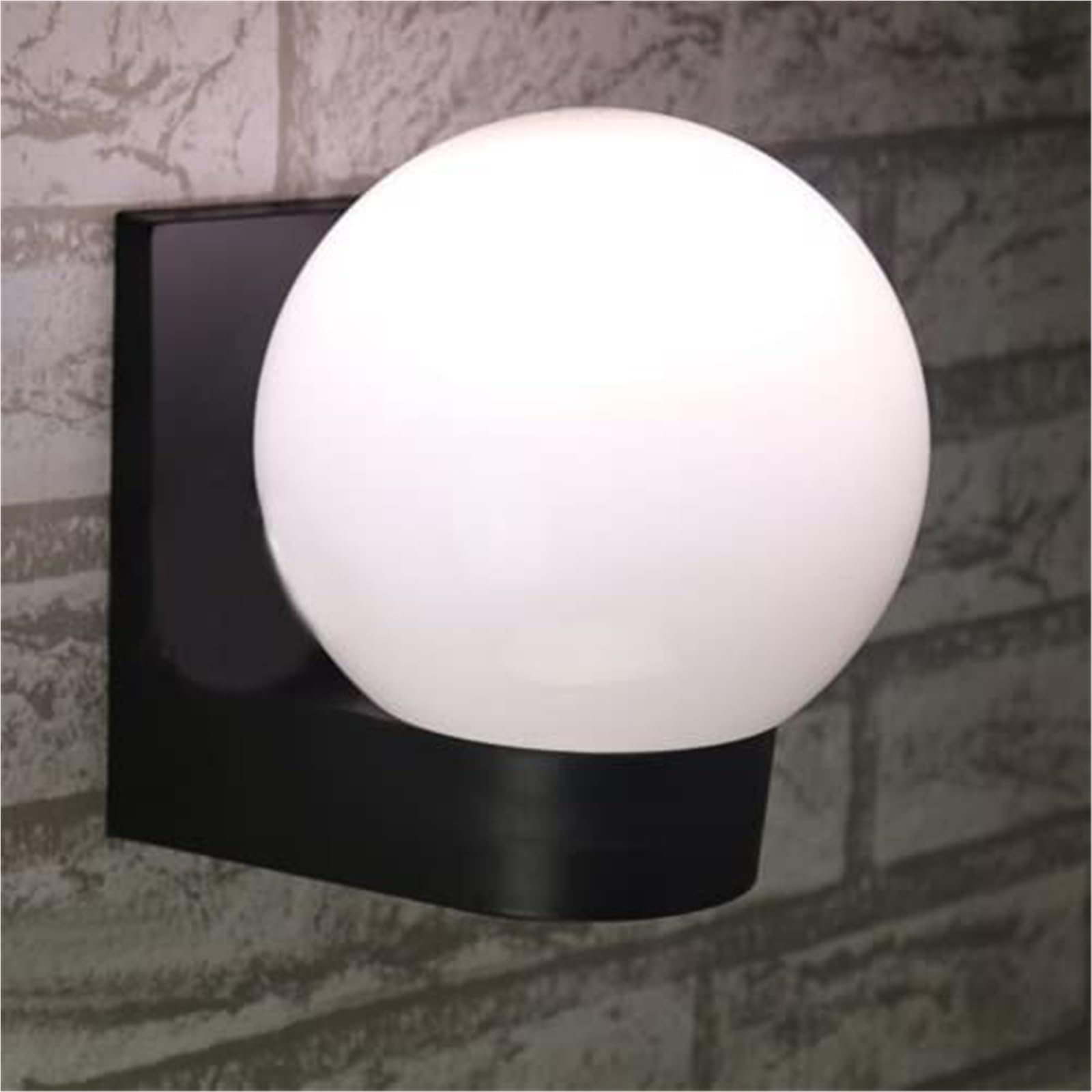Khukhu Black Base(15W) 15W Led Outdoor Light Fixture Terrace Wall Lanterns Lamp E27 Bulb,Waterproof Exterior Wall Sconce Lamp,Pmma Milky White Lampshade(,6000K)