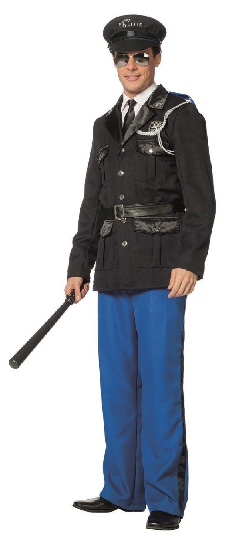 L3301230-58 Polizist blau-schwarz Herren Polizeikostüm Gr.58