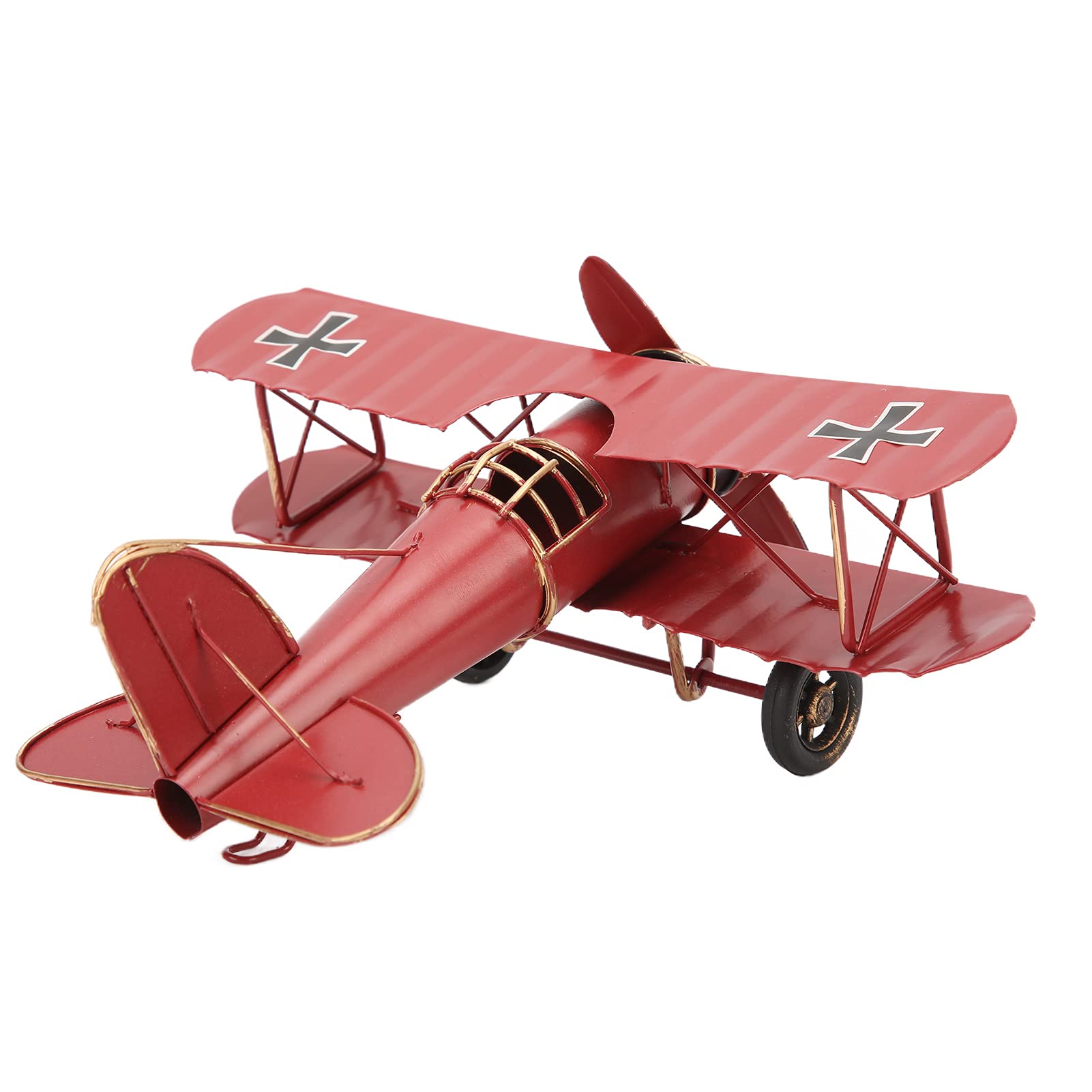 Cocoarm Biplano Vintage, Modello di Aereo Decorativo retrò, Artigianato in Metallo per Caffetteria e Appassionati di Aerei