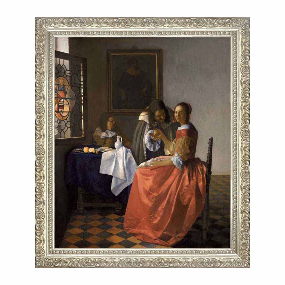 Amazon.com: A Lady and Two Gentlemen by Johannes Vermeer Canvas