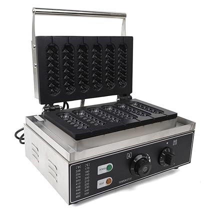 1500 Watt Waffeleisen, Stick Waffle Maker, 6 Stück Waffeleisen, Antihaft-Beschichtung Hot Dog Waffle Maker, beheizte Waffeln, 50~300 °C Temperatur.