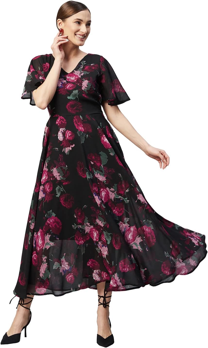 Rare Women's Polyester A-Line Maxi Casual Dress