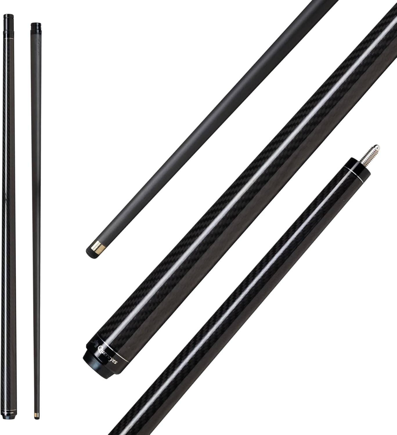 Carbon Fiber Pool Cue,58" Low Deflection Pool Cue,Carbon Fiber Cue Shaft 5/16×18,Professional Pool Sticks for Adults
