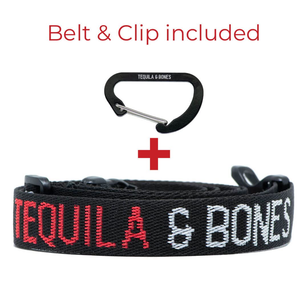 Tequila&Bones Hundeleckerli-Tasche Trainingstasche, freihändige Hundeleckerli-Tasche, Hundespaziergangstasche, Hüfttasche | waschbare Innentasche | mit Gürtel, Clip & Kordelzug Verschluss (REX)