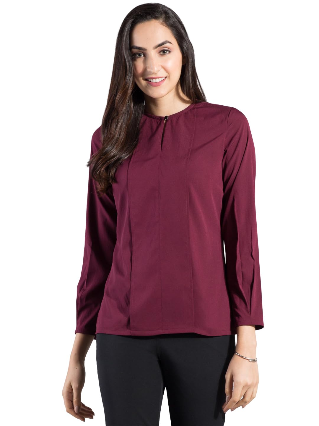 fablestreet Women Burgundy Solid Top-picture-48