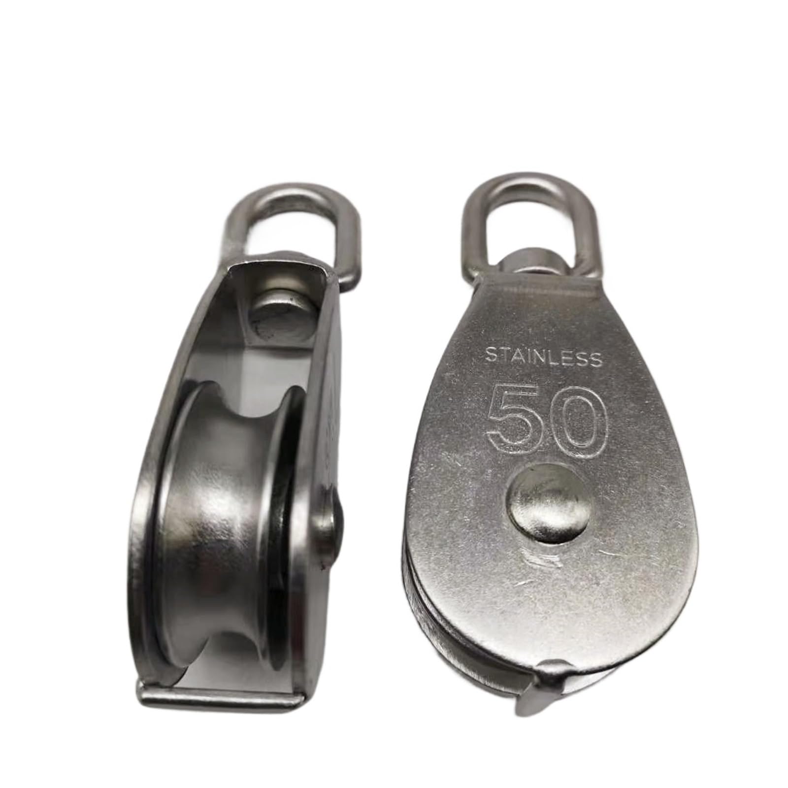 Einzelner Flaschenzug. Flaschenzugseil 1 Stück M50 Edelstahl 304 Einzelrollenblock Kette Traktionsrad Drehgelenk Hebeseil ohne Lager