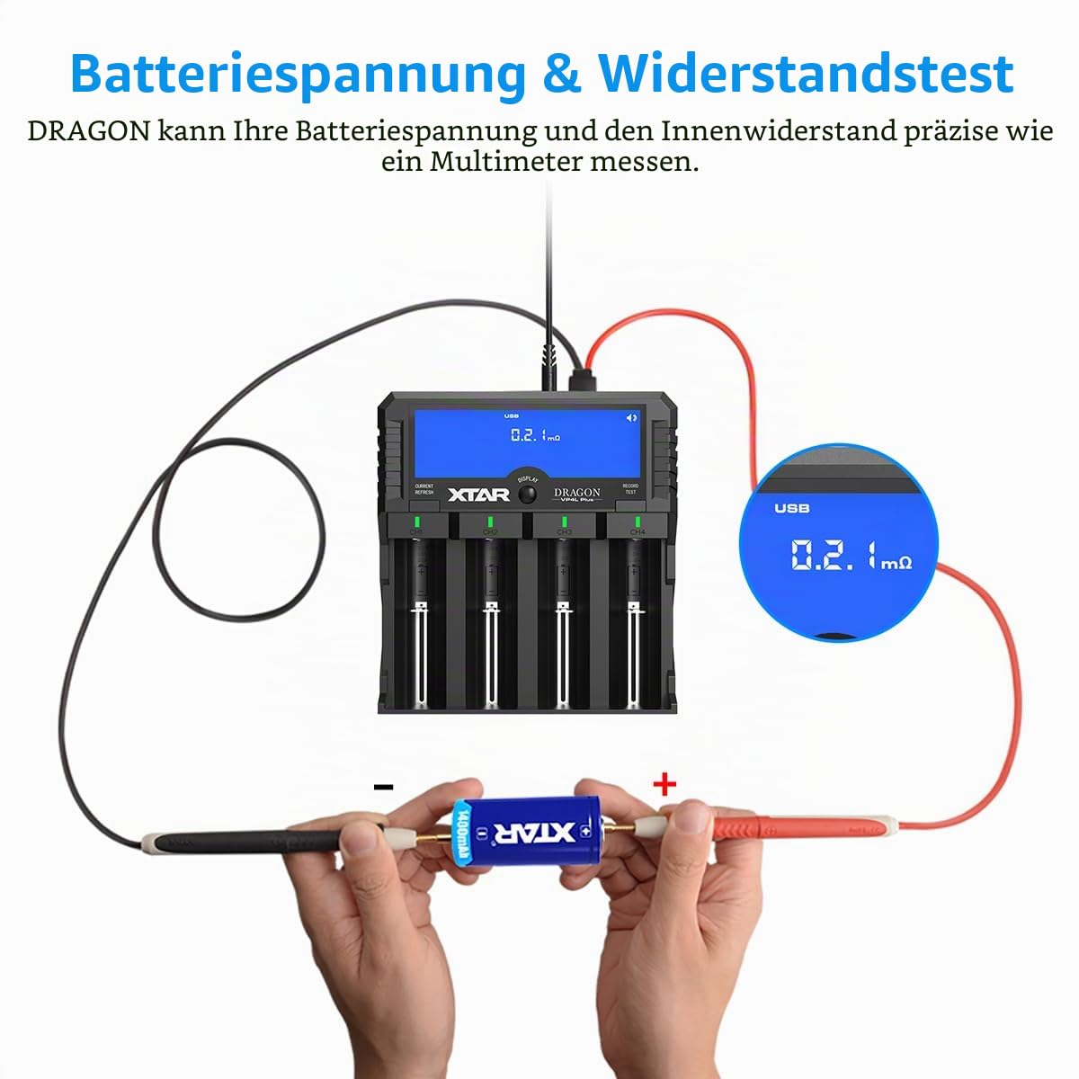 Wiederaufladbares Batterieladegerät: XTAR Dragon VP4L Plus 18650 21700 Ladegerät für 3,6V/3,7V Li-Ion, 1,2V AA/AAA NI-MH und 11,1V 3S-Akkupacks. Überprüfen Sie die Gesundheit Ihrer Batterie