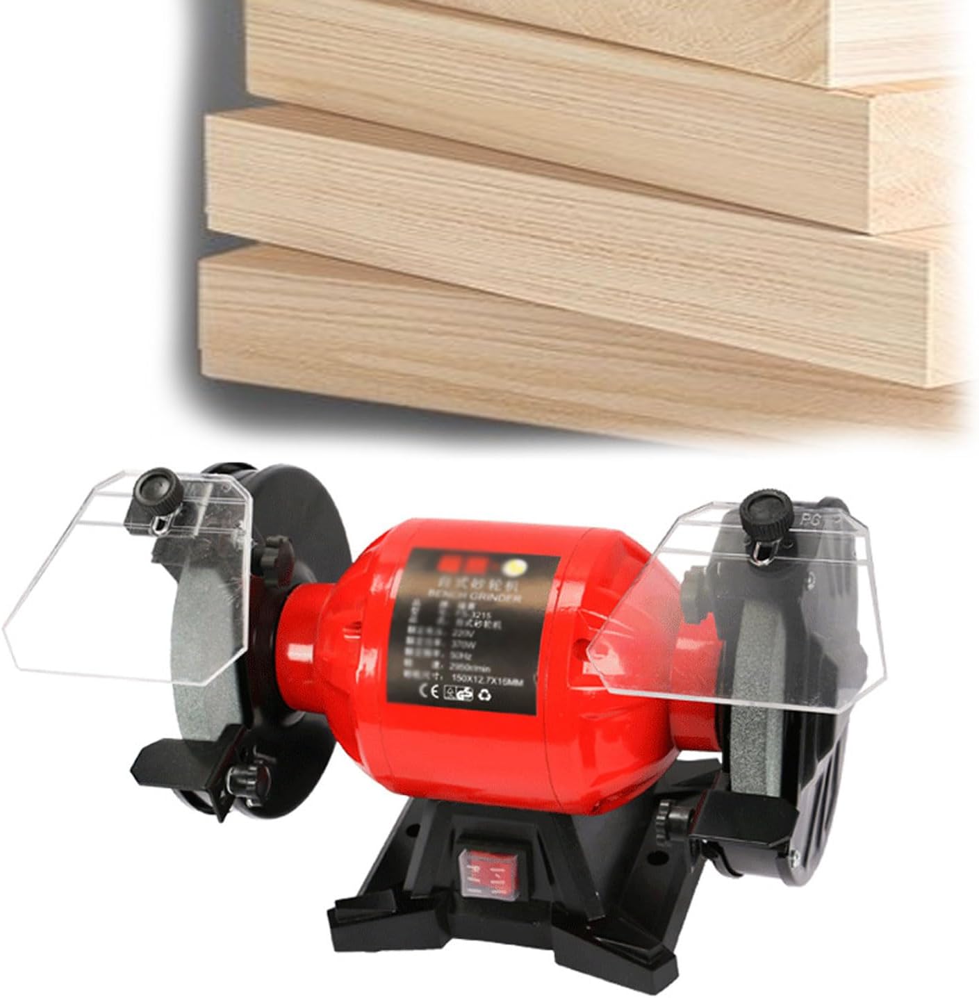 8 Inch Dual Grinder,550w Multi-Purpose Bench Grinder,Brushless Motor 2950 RPM,with 36/80 Grit Wheel for Grinding,Sharpening,Polishing and Polishing