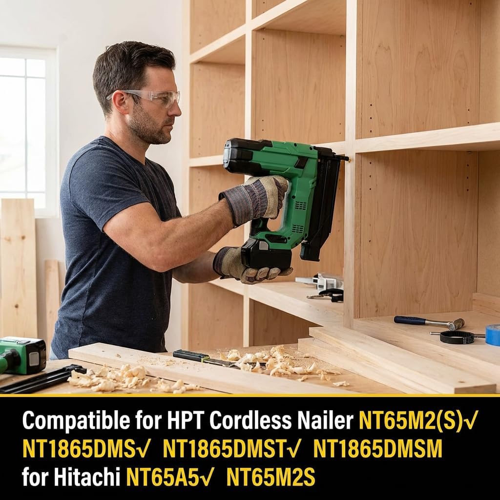 2500pcs 16Ga 2 Inch Straight Finish Nail Replacement 14204HPT for HPT NT65M2(S) & NT1865DMS Cordless Nailer NT1865DMST NT1865DMSM, 16 Gauge 2" Nails for Hitachi NT65A5 NT65M2S view 3