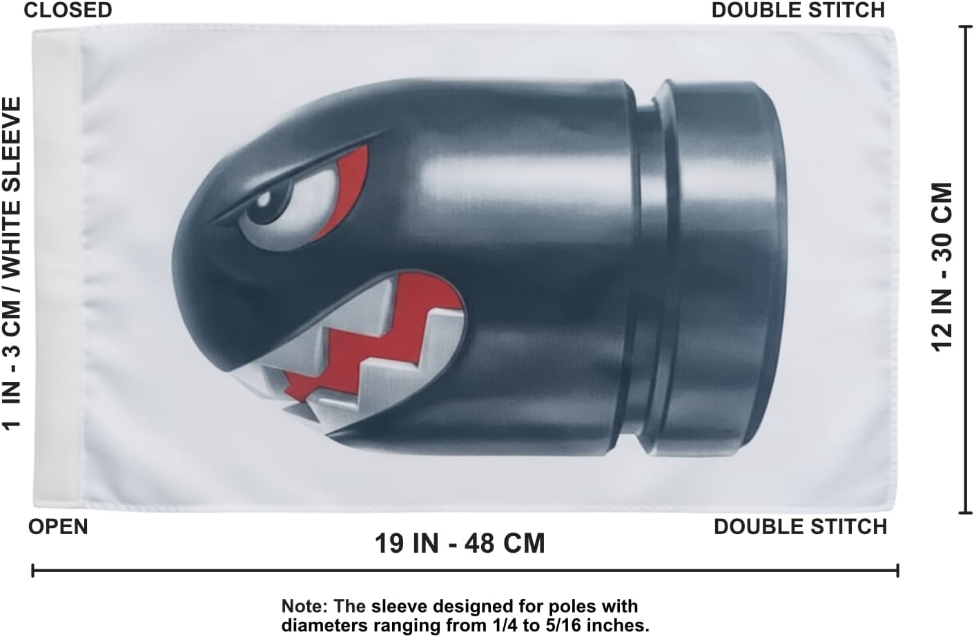 JLP 6-ft Tall 1/4 In Pole 19x12 In Flag Whip Go-Kart Off-Road Out Door Sports 4X4 Glamis Sand Dunes Whip PWC-ATV-UTV-SXS Safety High visibility and wind resistance Bill bullet - Image 3