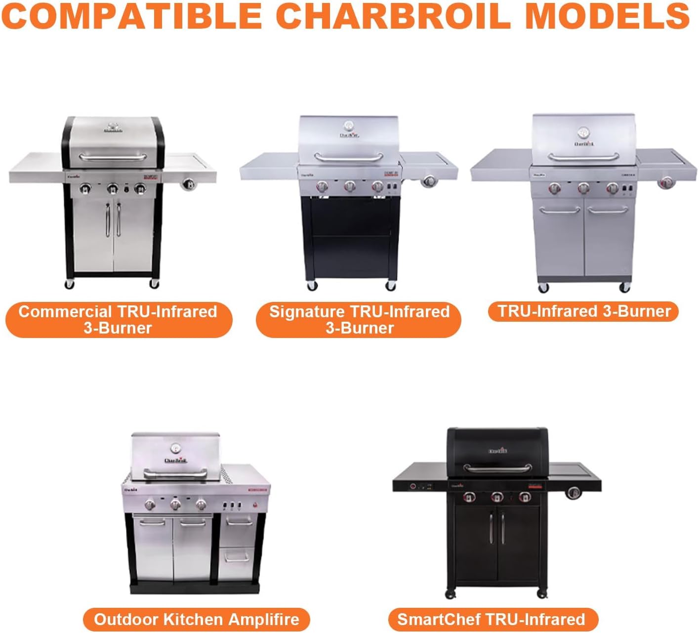 17" Grill Grates & Emitter Plate for TRU Infrared 3-Burner Gas Grill 463355220 463242516 463242515 466242515 463342420 463243016 463367016 463346017, Grill Replacement Parts for Charbroil Tru Infrared