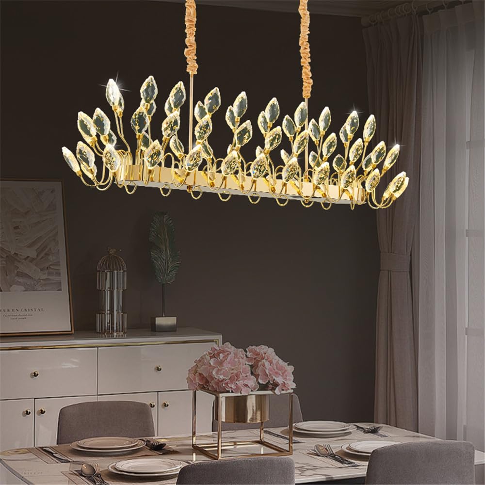 CSXSXAUO Modern Luxury Living Room Crystal Chandelier LED Fashion Creativity Restaurant Bedroom Villa Hotel Beauty Salon Duplex Staircase Pendent Lamp (D L120CM)