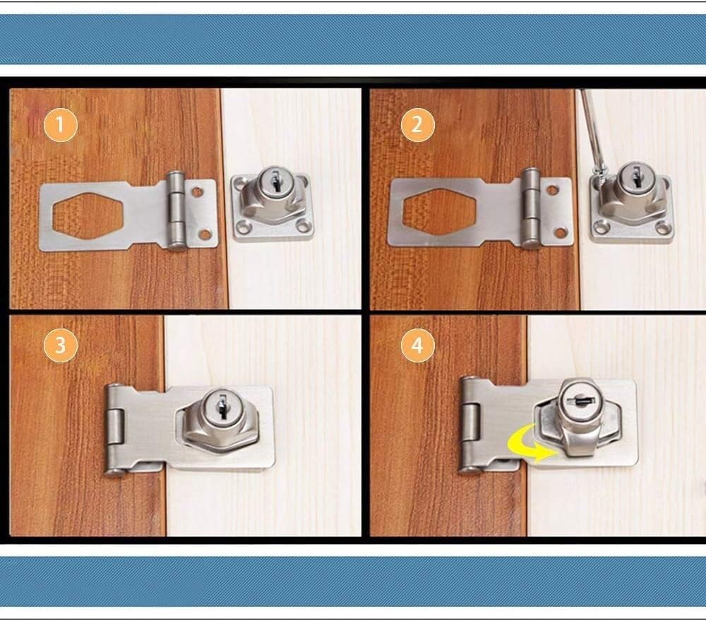 serratura scorrevole per bulloni di sicurezza in a Serratura di bloccaggio for porte di capannoni, mobili, armadi, scatole(4)
