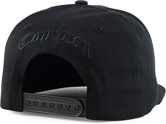 Trendy Apparel Shop 3D Compton Old English Font Embroidered Flat Bill Snapback Cap