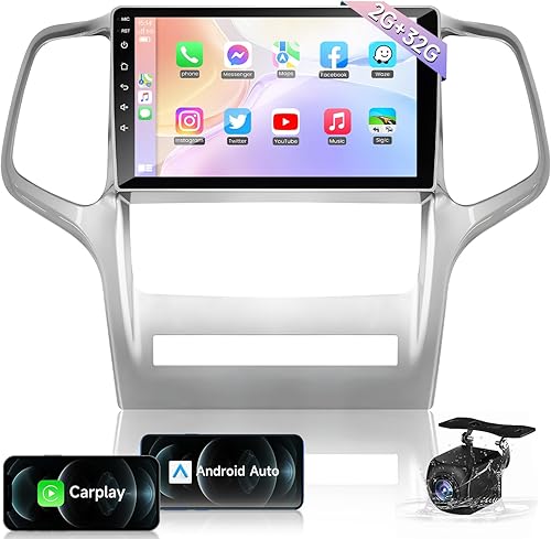 Radio de coche 2+32G para Jeep Grand Cherokee 2008-2013 Android 11 Jeep Grand Cherokee estéreo con Carplay Andriod Auto