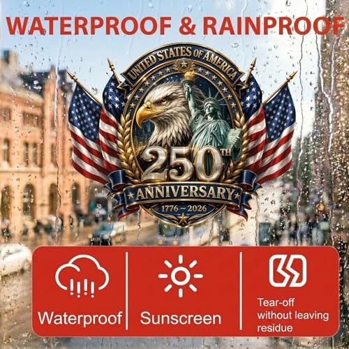 Image of 2-Piece Liberty Eagle Seal Patriotic Car Decal | 5.9-inch waterproof car window decal for vehicles, trucks and laptops