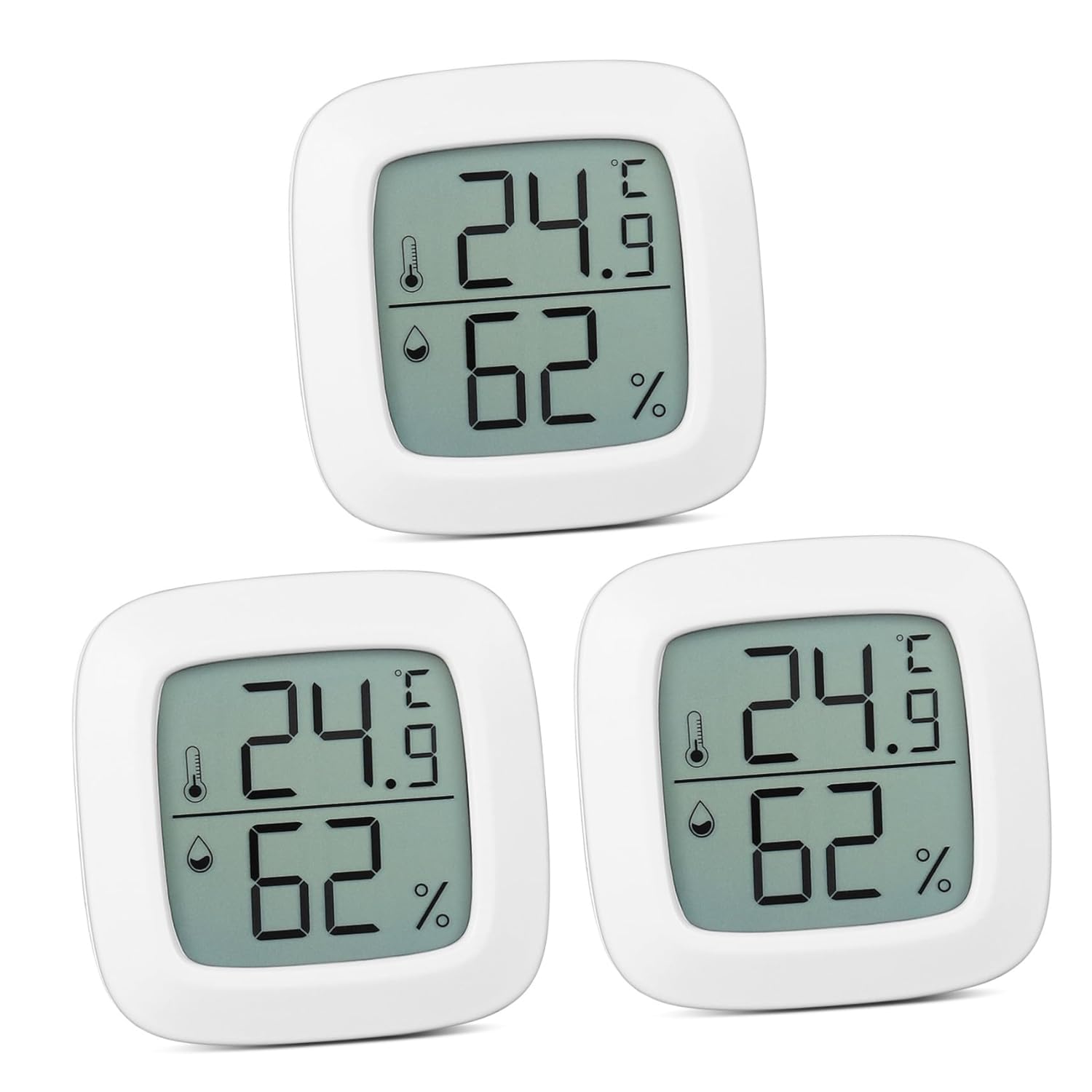 BESPORTBLE 12pcs Mini Digital Hygrometer and Thermometer Accurate Indoor Temperature and Humidity for Home and Car Use Lightweight and Portable High Precision Sensor for Real Monitoring