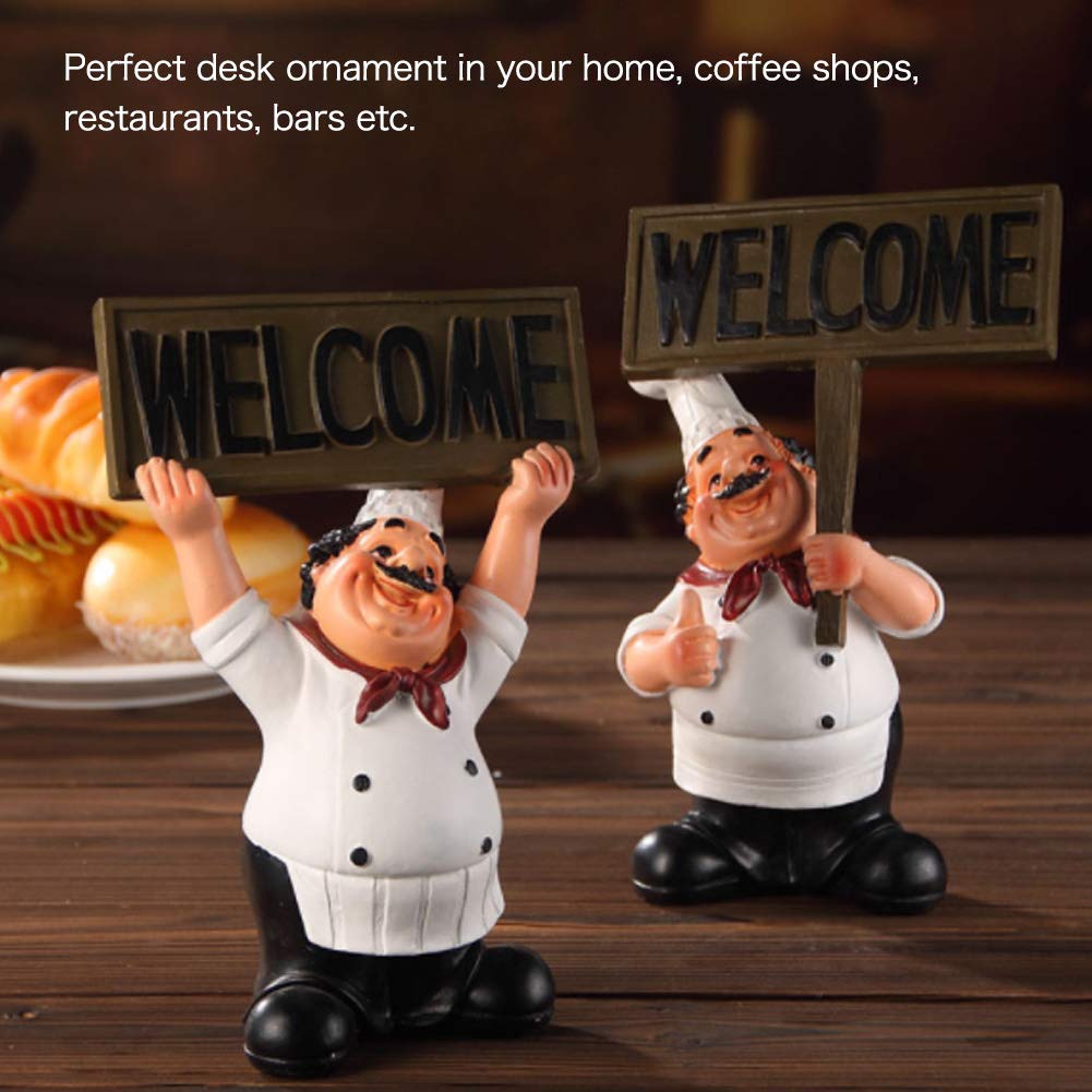 STATUA CHEF IN resina benvenuto chef statuetta contropiano decorazione