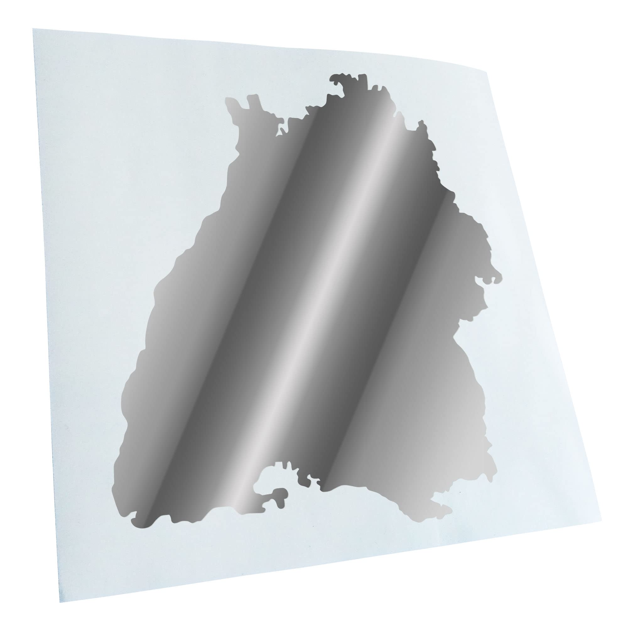 Kiwistar - Car Sticker - Chrome - 40 x 36 cm Baden - Württemberg Silhouette - Rear Window Car Sticker Weatherproof for Car Truck Moped Truck - Sticker Exterior Self-Adhesive Tuning Accessories for
