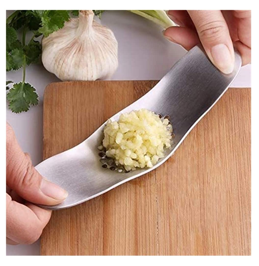 Knoblauch Stampfer Edelstahl-Knoblauchpresse Knoblauchzerkleinerer Metall-Ingwer-Knoblauchschneider FüR Knoblauch Ingwer