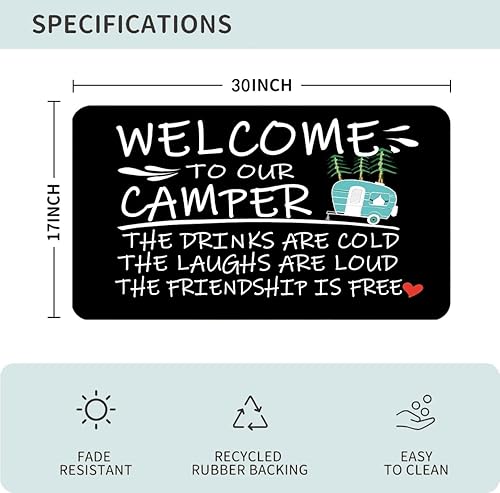 Miniatura 79 de Tapete divertido para puerta de campamento de 17 x 30 pulgadas, regalos de campamento para mujeres, alfombras de cámper para interior, alfombra