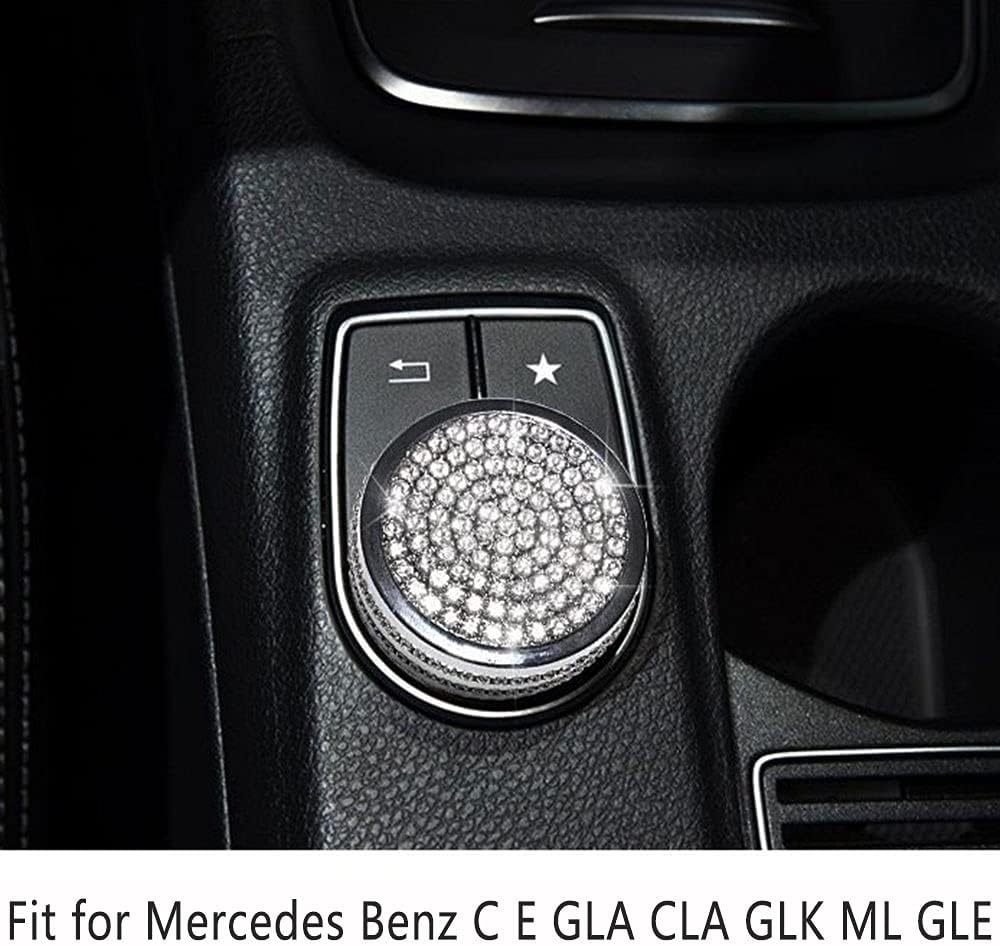 Car Multimedia Control Button Decoion Rhinestone Sticker Interior Shiny Trim Accessories Fit for Mercedes Benz C E GLA CLA GLK ML GLE image 4 of 4 B09CGS2PVR