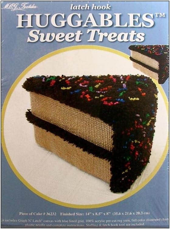 MCG Textiles Huggables Sweet Treats Piece of Cake Latch Hook Kit