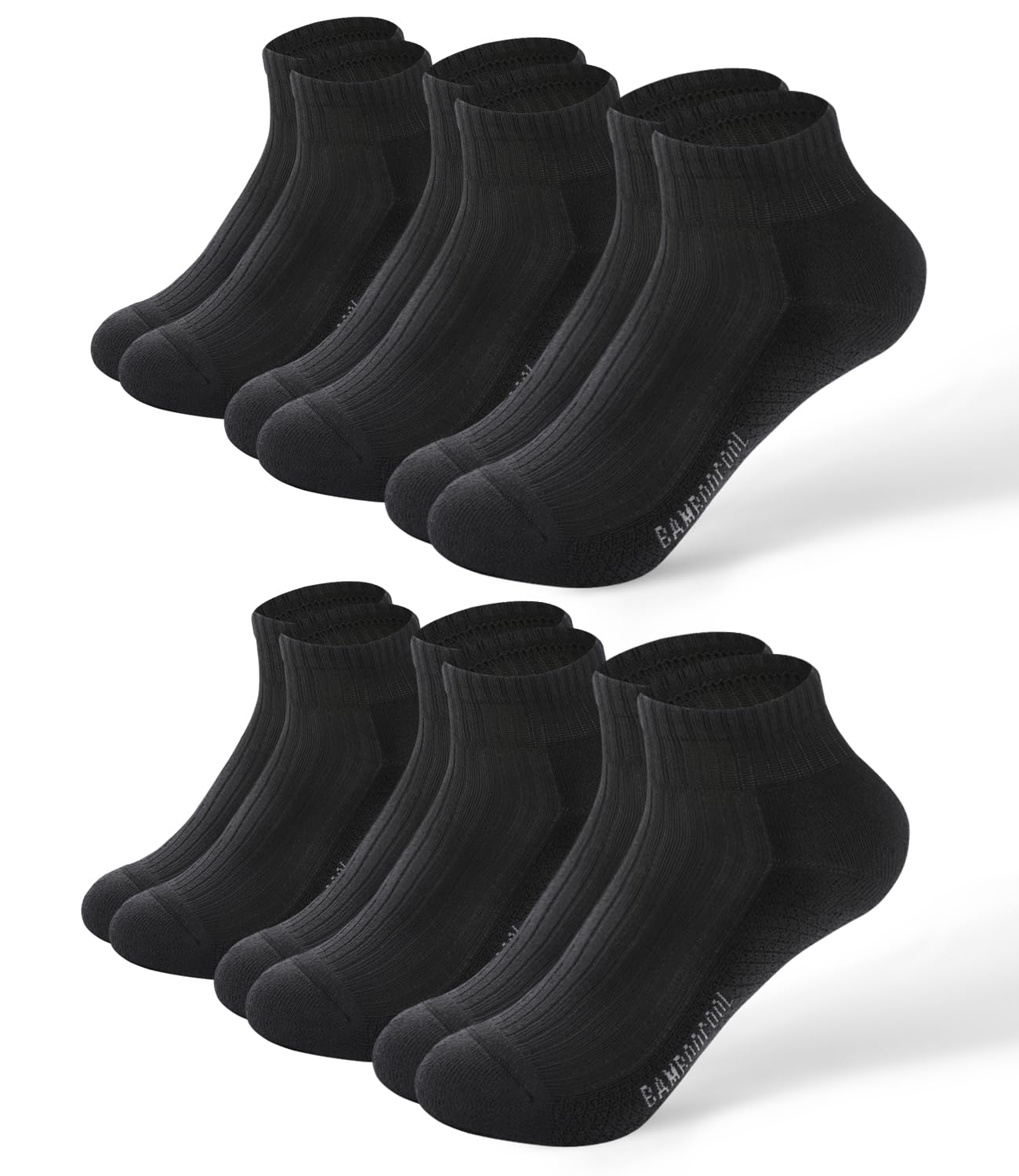 BAMBOO COOL Womens Ankle Socks Bamboo Viscose Basic Low Cut Moisture-Wicking Cushioned Anti-Blister