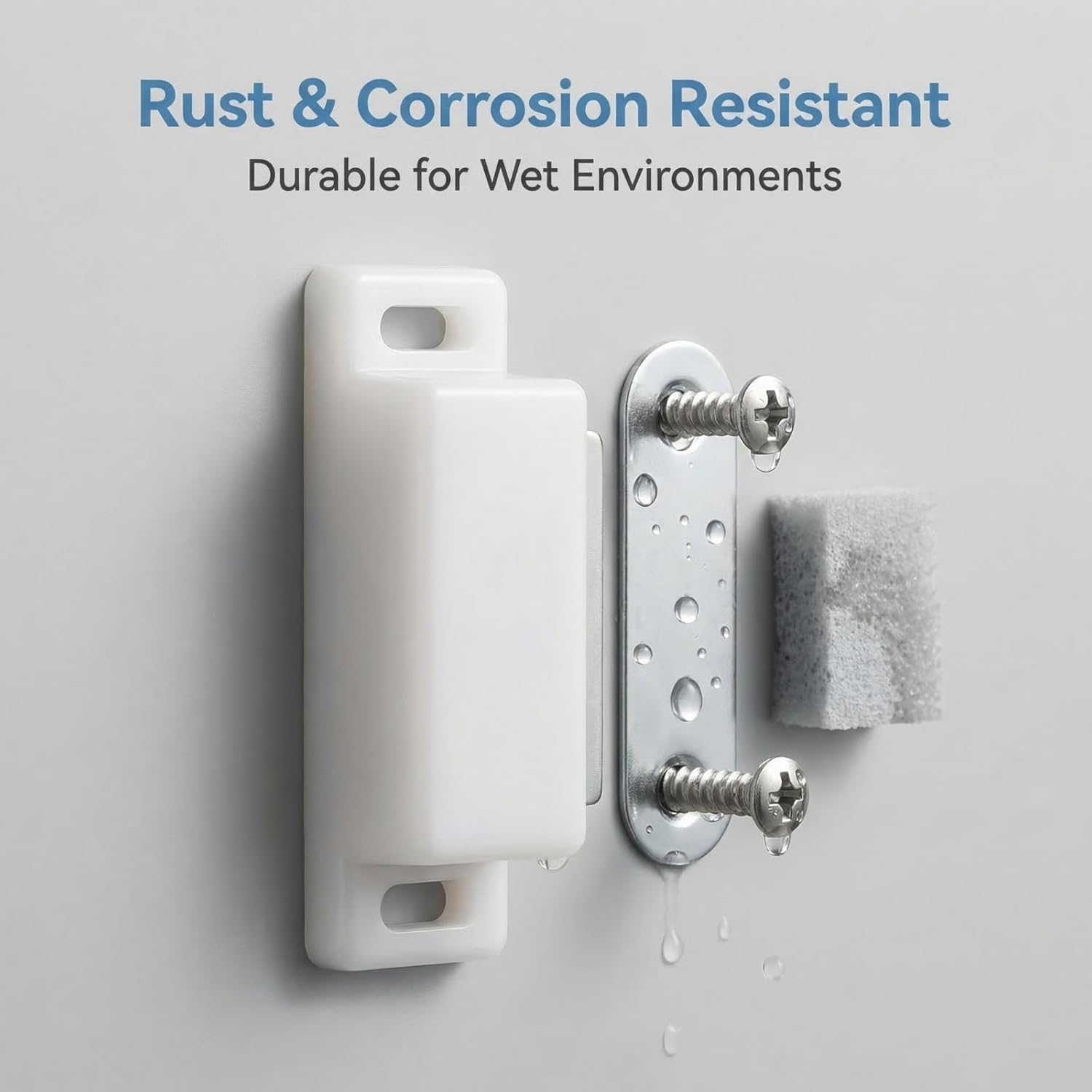 6Pack Magnetic Door Catch, 15lb Cabinet Magnets for Kitchen, Bathroom, Cupboard, Wardrobe, Closet, Drawer, Shutter – Heavy Duty with Screws, White