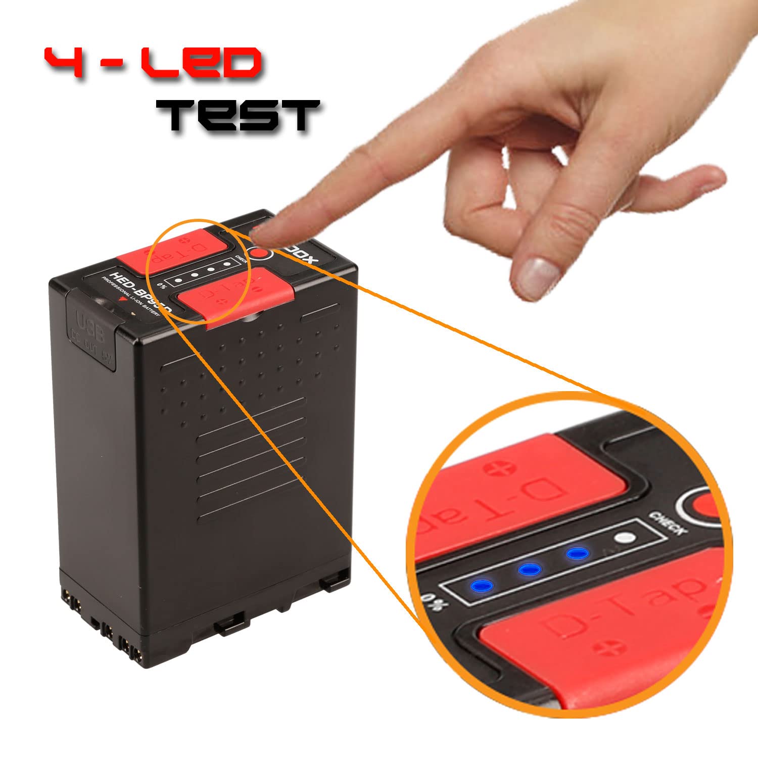 HED-BP95D - Batteria Li-Ion (97Wh / 6700mAh) 2x D-Tap e uscita USB, compatibile con Sony BP-U60 e PMW, ILME-FX6, PXW-FX9