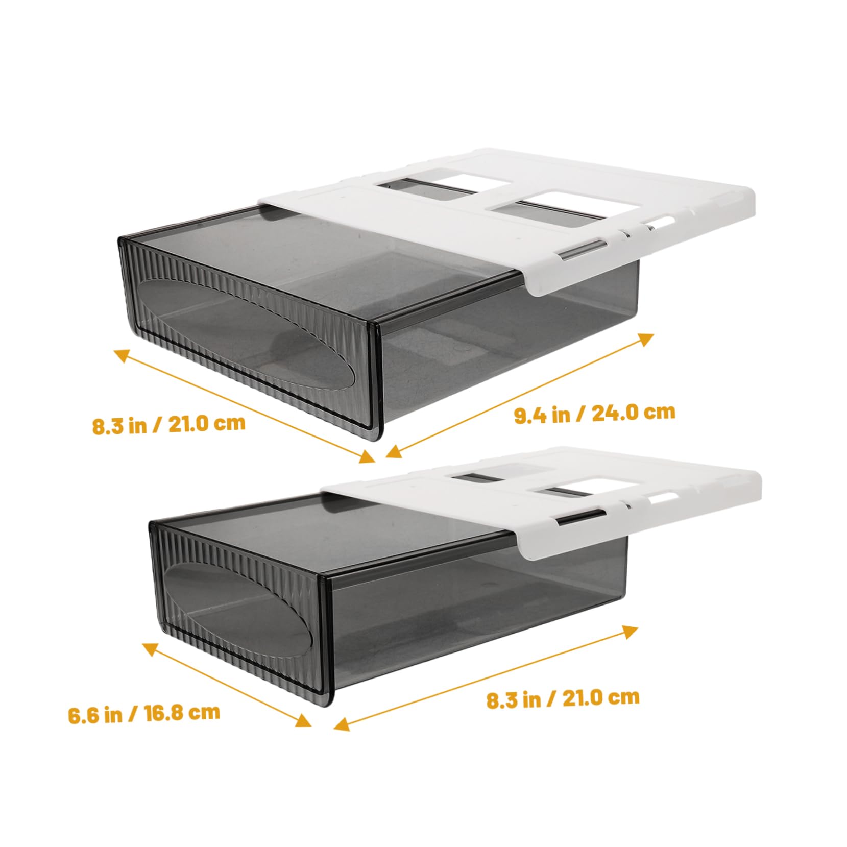 EXCEART Organizer Cassetto Sotto Scrivania Nero in Plastica 2 Pezzi | Capienza Ampia, Installazione Nascosta senza Fori, Ufficio e Soggiorno, Resistenza All’usura