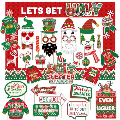 Christmas Photo Booth Props, 39 Pcs Christmas...