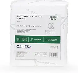 Protetor De Colchão Bamboo Blend Impermeável King 198X203X40 Branco